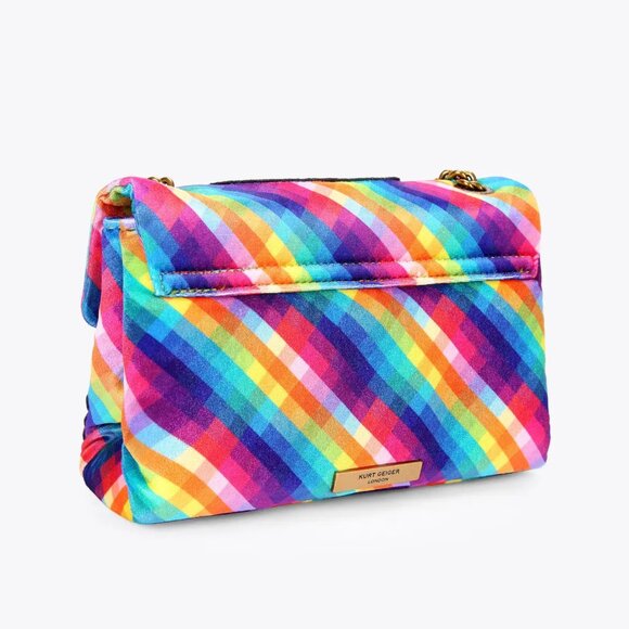 KURT GEIGER LONDON Kensington Medium Soft Embellished Rainbow Eye Shoulder Bag - Picture 7 of 9